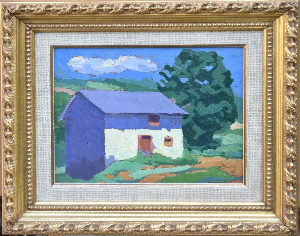 Joseph Segers ""the Little House"" 1924 Oil On Cardboard 23x29